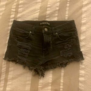 Express - black jean distressed shorts